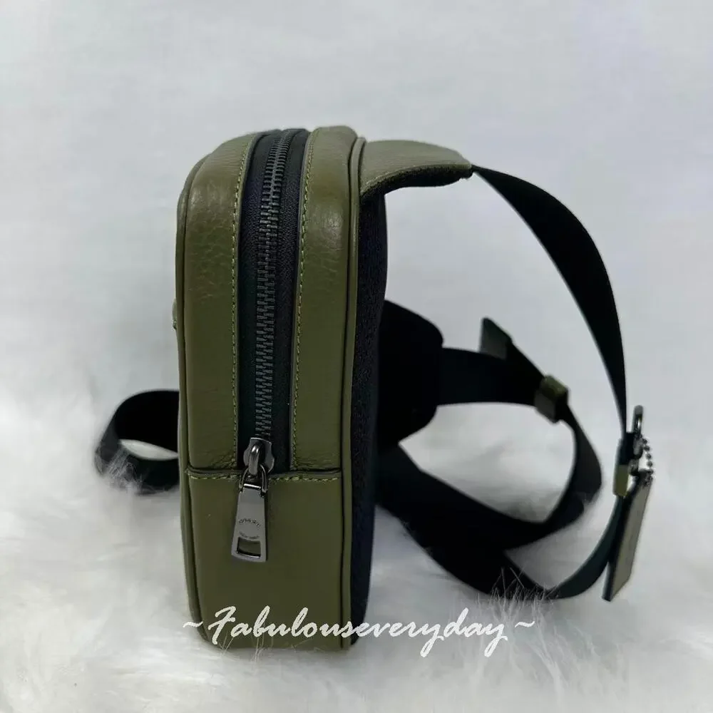 Coach Men's Small Turner Pack In Leather/Qb/Olive CCO66 NWT